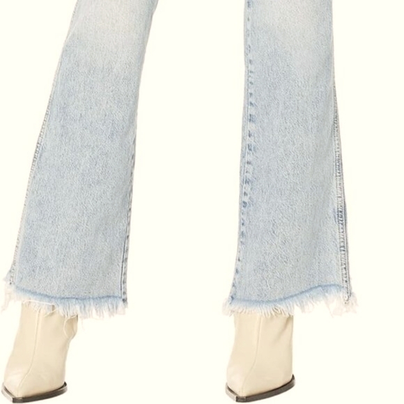 Free People We The Free Izzy Flare Raw Distressed Hem Jeans, Blue Trance, Sz 32 - Picture 4 of 16